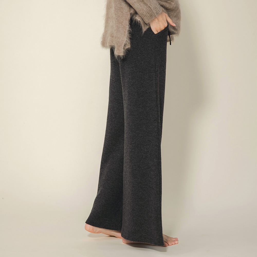 カシミヤ１００％　Ｗフェイスワイドパンツ