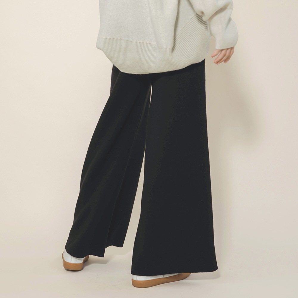 カシミヤ１００％　Ｗフェイスワイドパンツ