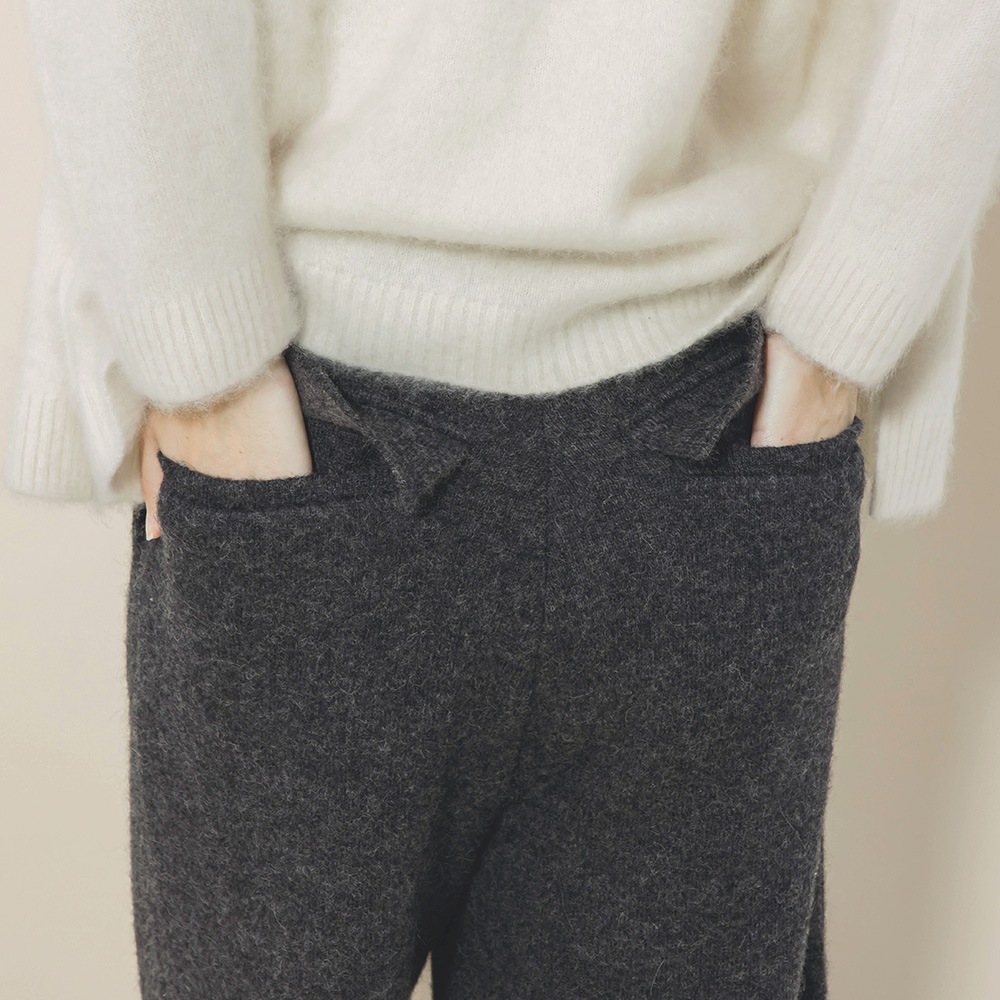 カシミヤ＆ベビーアルパカ　Ｗフェイスワイドパンツ