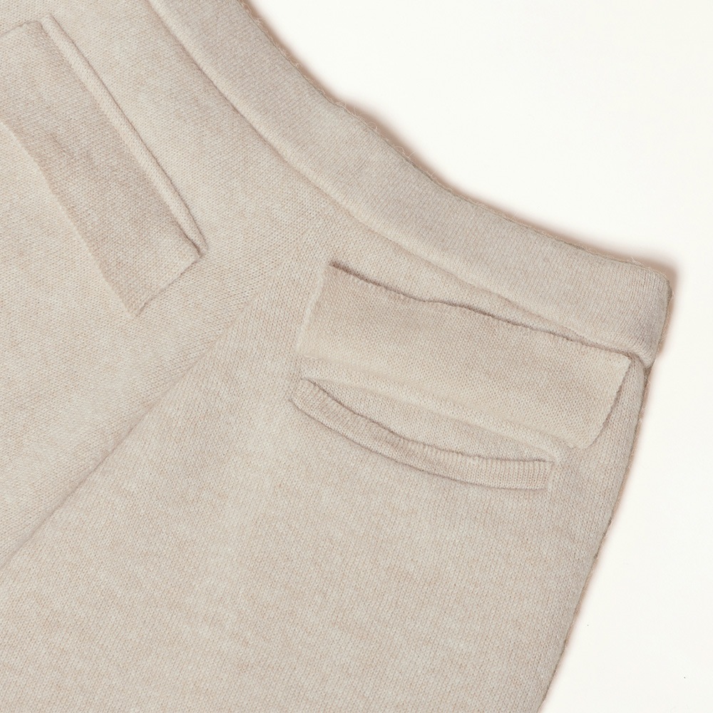 カシミヤ＆ベビーアルパカ　Ｗフェイスワイドパンツ