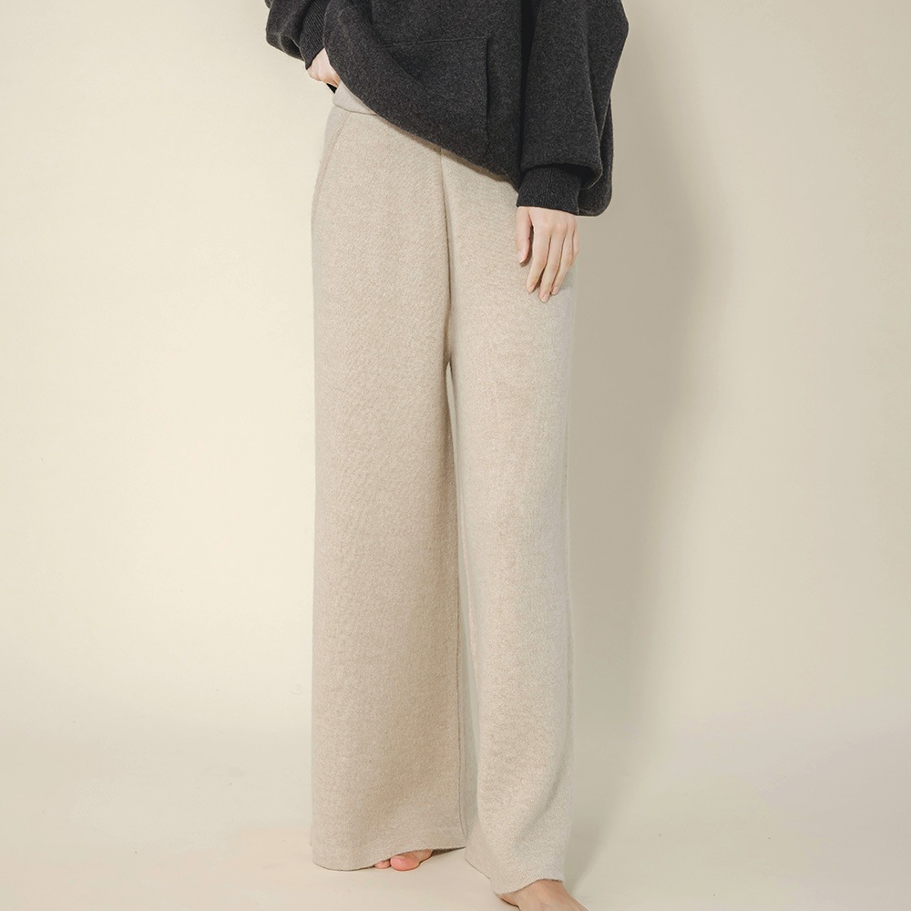 カシミヤ＆ベビーアルパカ　Ｗフェイスワイドパンツ
