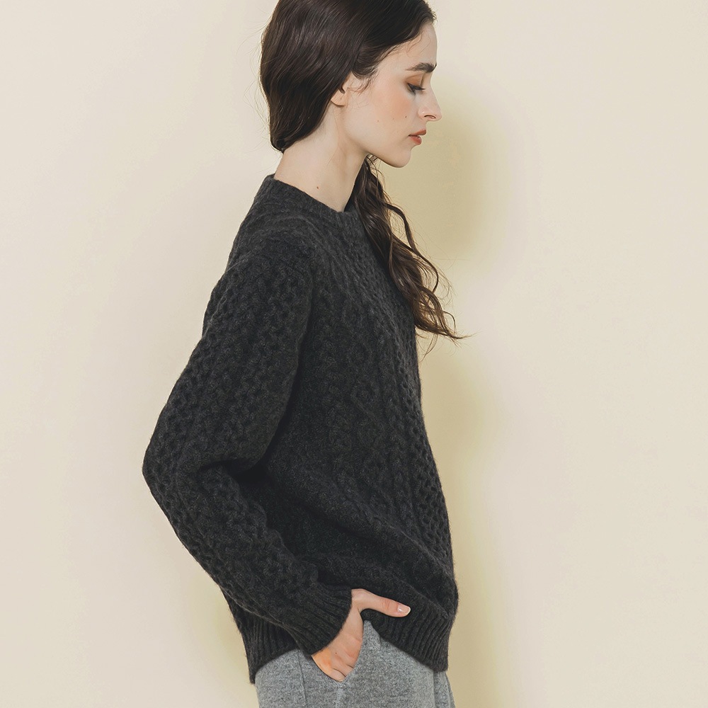 カシミヤ１００％　クラシックアランクルーネック