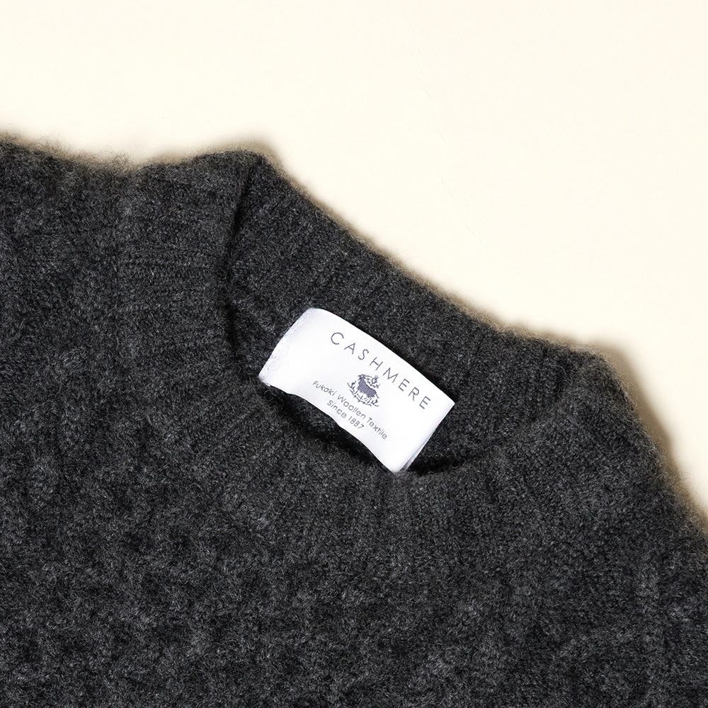 カシミヤ１００％　クラシックアランクルーネック