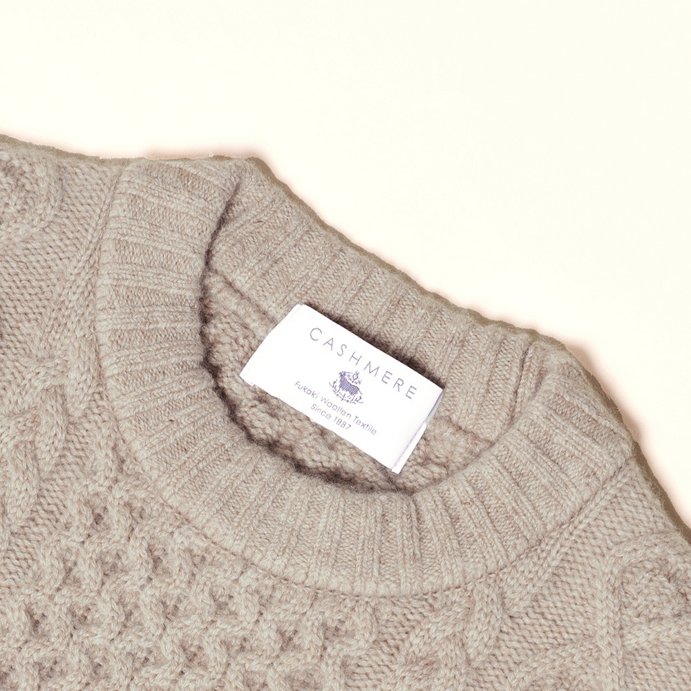 カシミヤ１００％　クラシックアランクルーネック