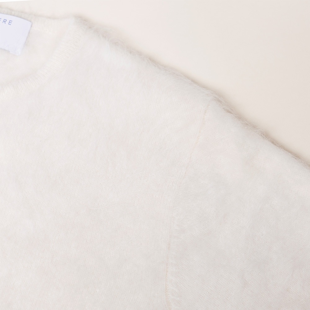 カシミヤ１００％　ファー加工カーディガン