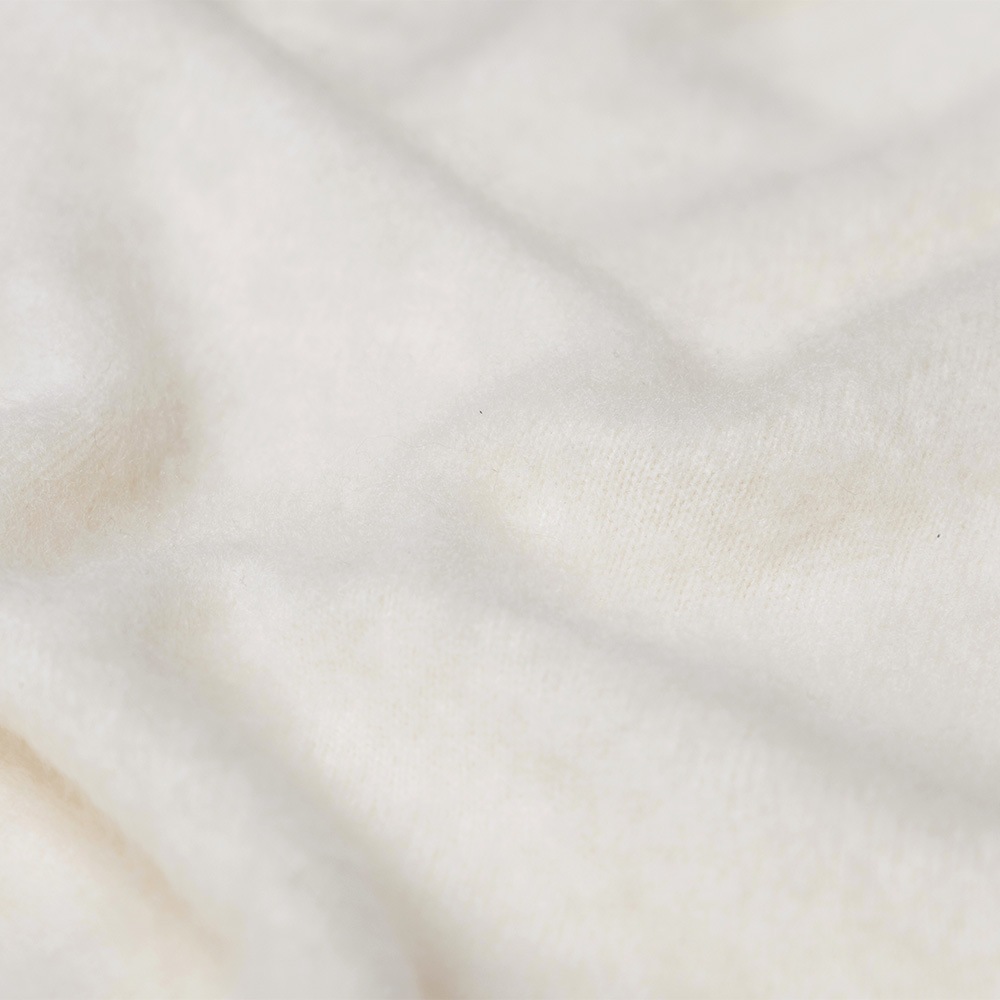 カシミヤ１００％　ファー加工カーディガン