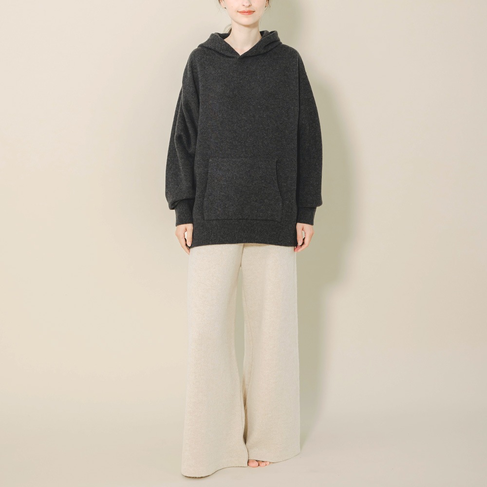 カシミヤ100％ Ｗフェイスフーディ