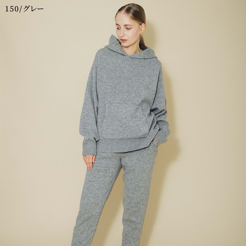 カシミヤ100％ Ｗフェイスフーディ