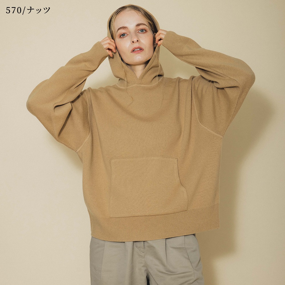 カシミヤ100％ Ｗフェイスフーディ