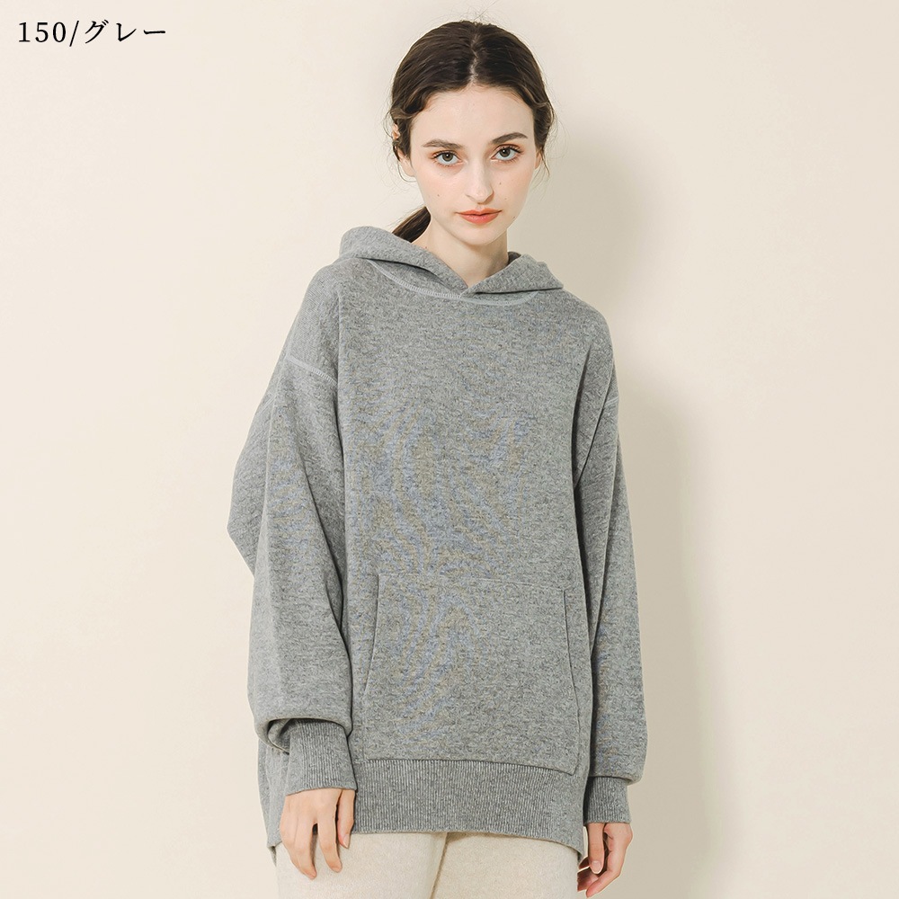 カシミヤ100％ Ｗフェイスフーディ