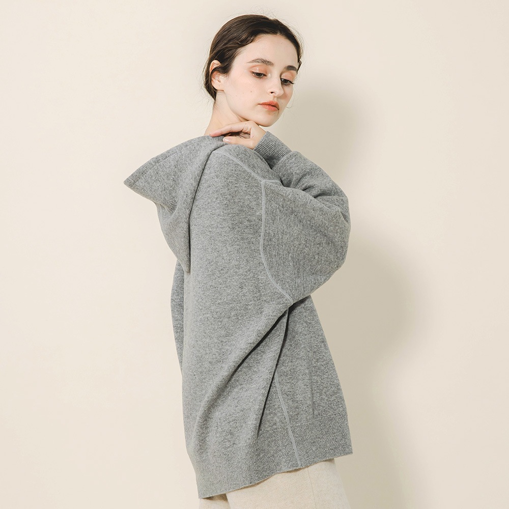 カシミヤ100％ Ｗフェイスフーディ