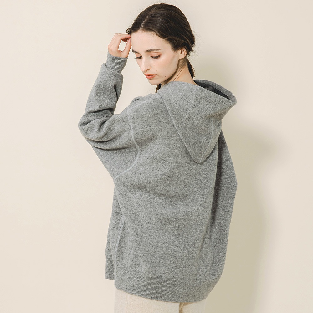 カシミヤ100％ Ｗフェイスフーディ