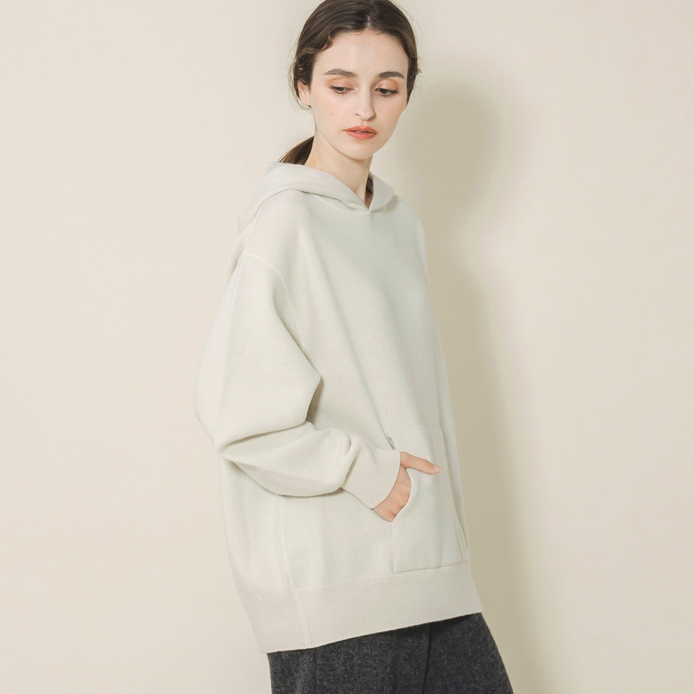 カシミヤ100％ Ｗフェイスフーディ