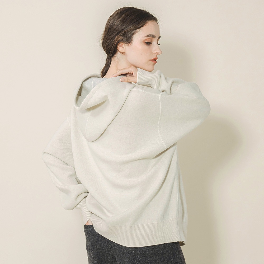 カシミヤ100％ Ｗフェイスフーディ