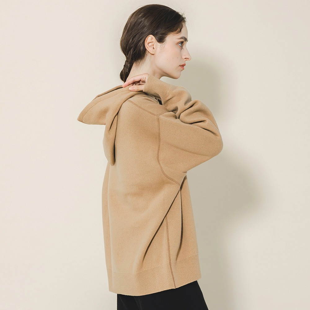 カシミヤ100％ Ｗフェイスフーディ