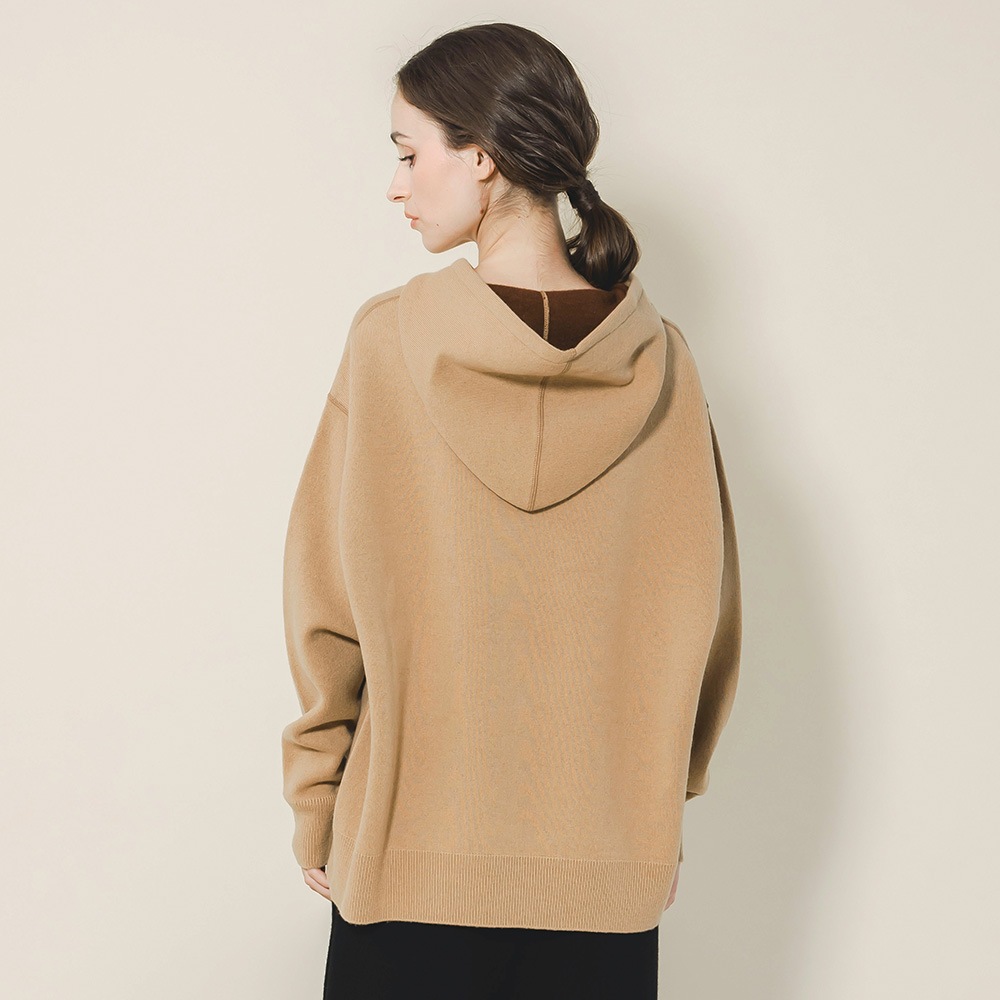 カシミヤ100％ Ｗフェイスフーディ