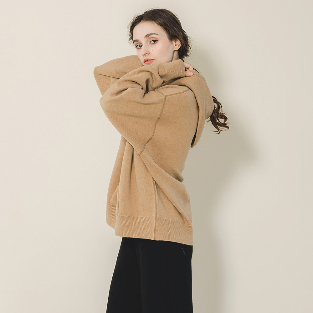 カシミヤ100％ Ｗフェイスフーディ