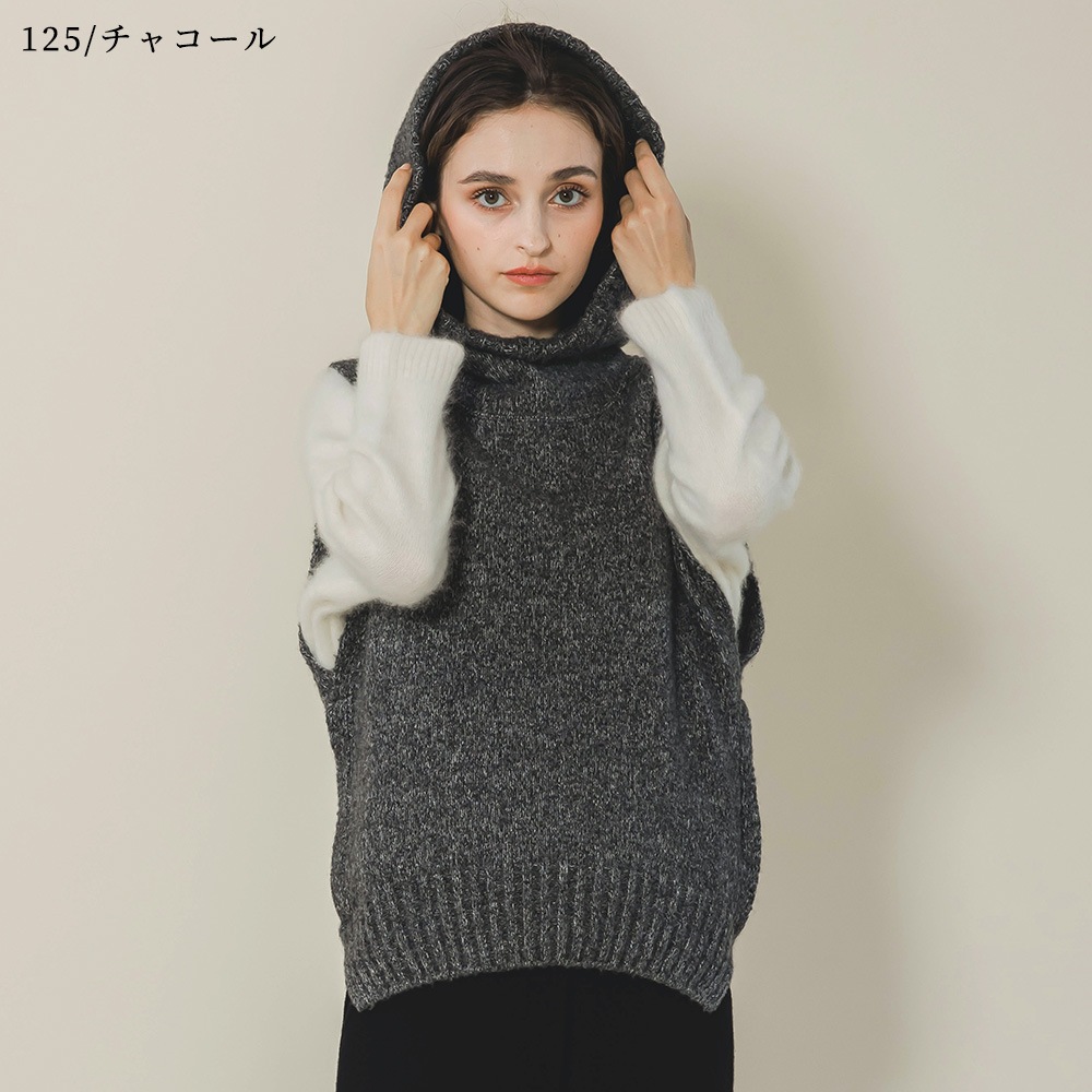 【限定商品】カシミヤ１００％　スヌードフーディベスト