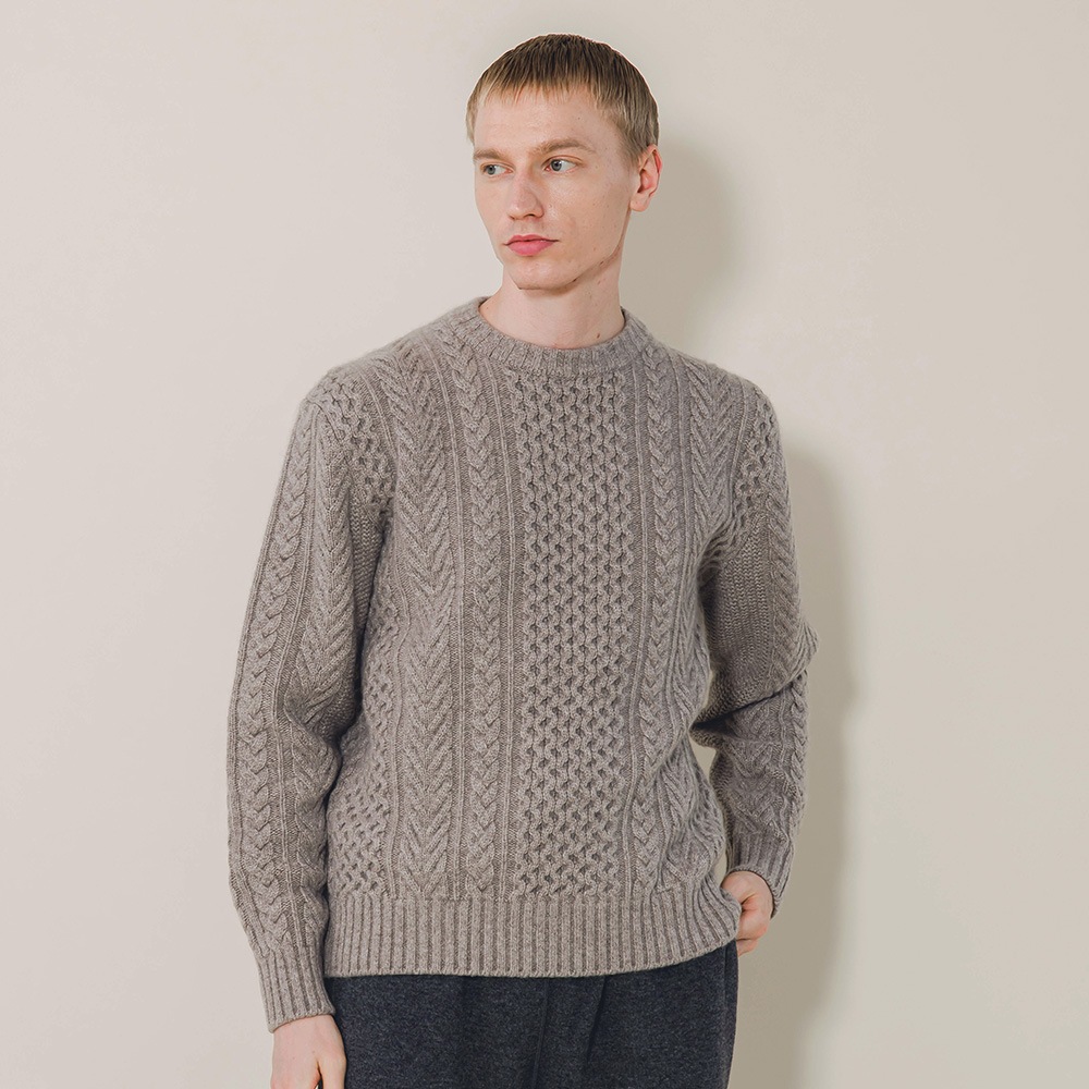 カシミヤ１００％　クラシックアランクルーネック