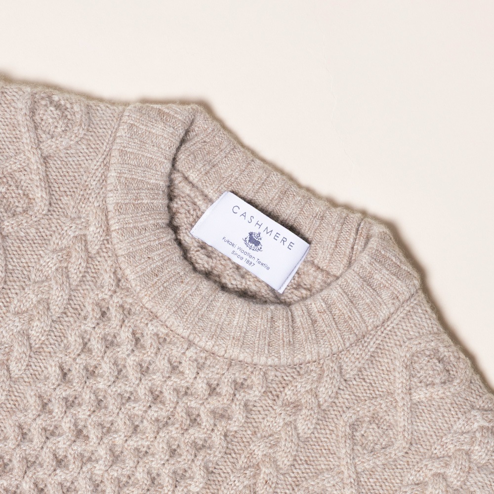 カシミヤ１００％　クラシックアランクルーネック