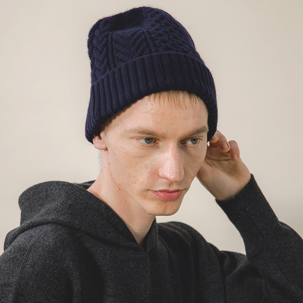 カシミヤ１００％　クラシックアランビーニー