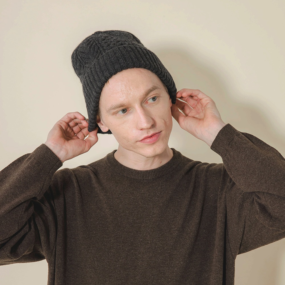 カシミヤ１００％　クラシックアランビーニー