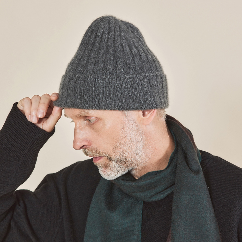 ベビーキャッシュ100％ リブビーニー | Item,Knit hat | FUKAKINET