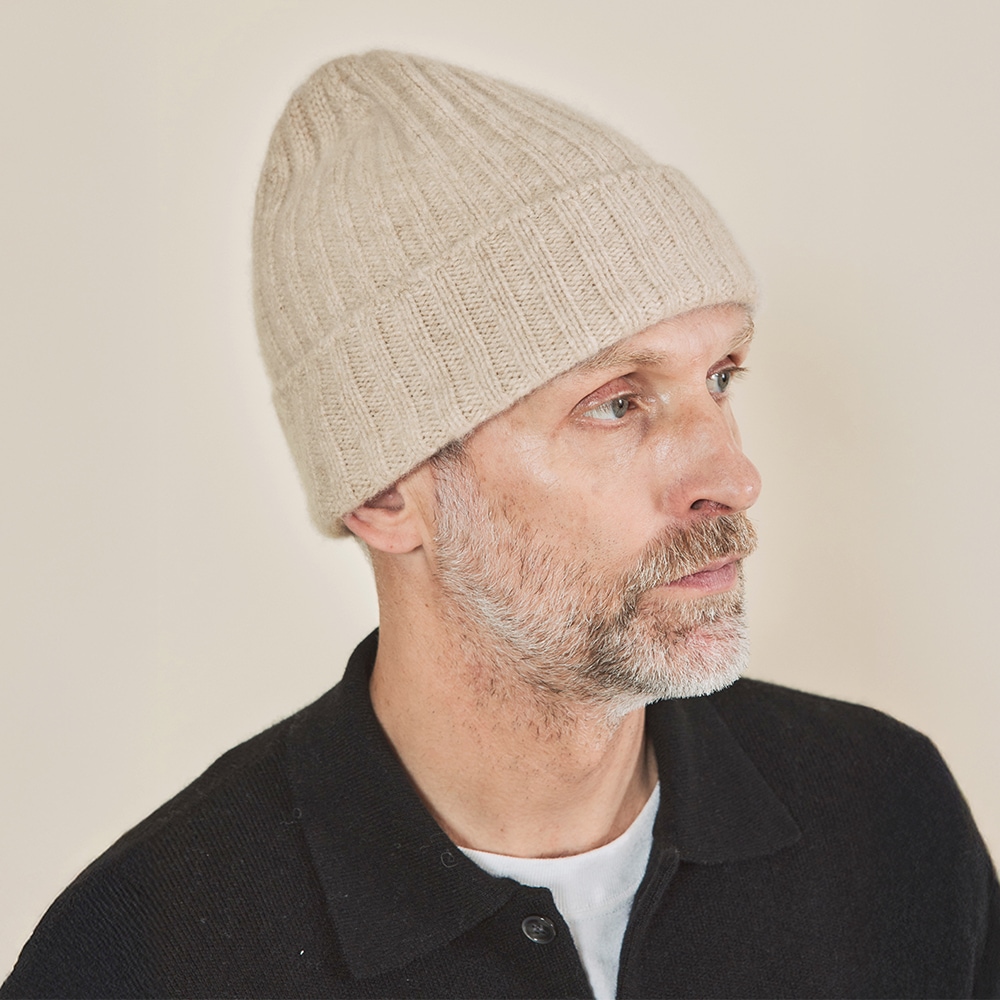 ベビーキャッシュ100％ リブビーニー | Item,Knit hat | FUKAKINET