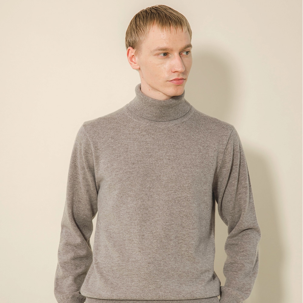 Theory　タートルネックゆったりニット ポンチョ カシミヤ100%　カーキ カシミヤ100％ タートルネック | Men's Knit | FUKAKINET