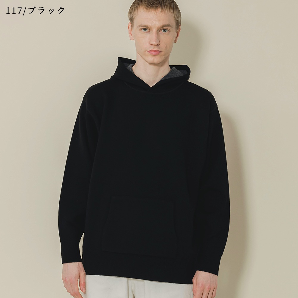 カシミヤ100％ Ｗフェイスフーディ