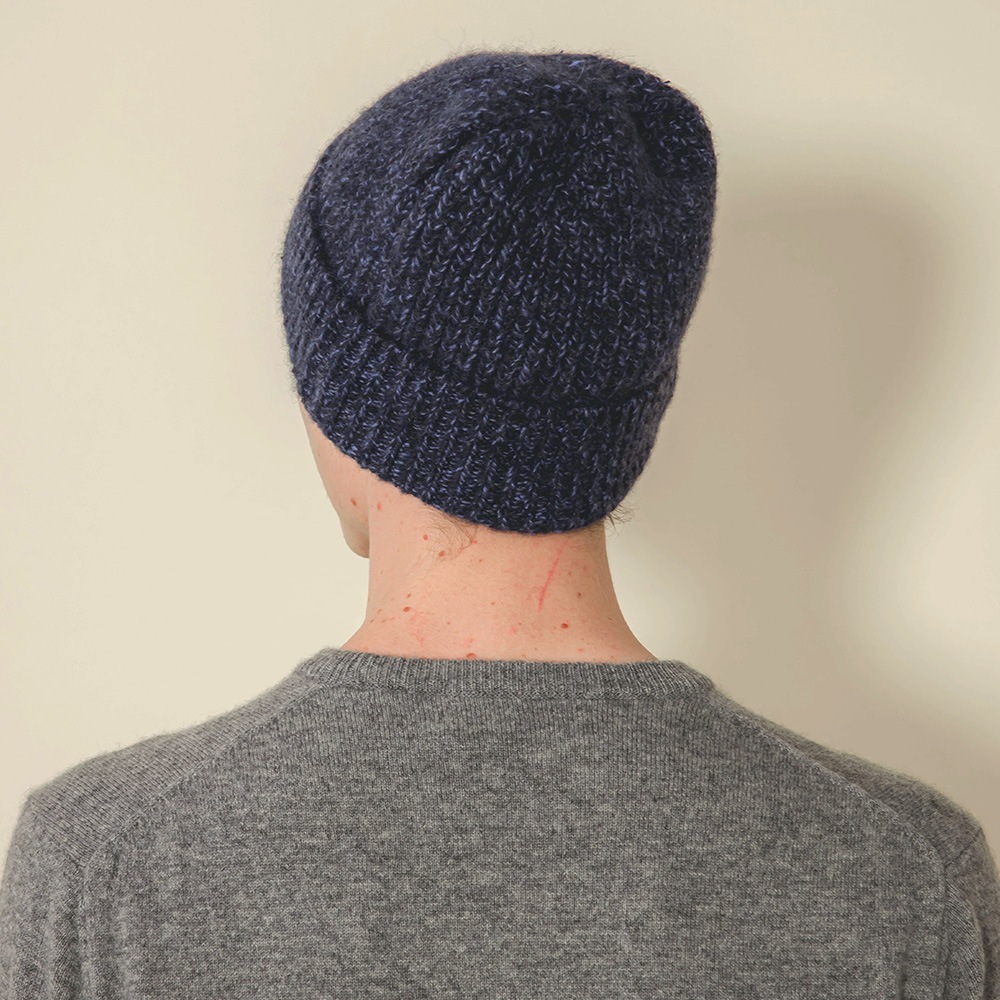 【限定商品】カシミヤ１００％　畦ビーニー 825/ブルー