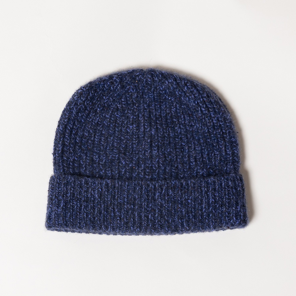 【限定商品】カシミヤ１００％　畦ビーニー 825/ブルー