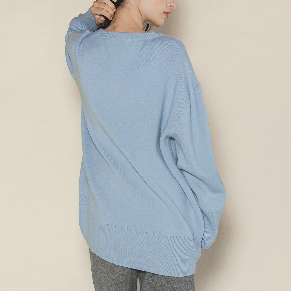 カシミヤ100％ Ｗフェイスクルーネック