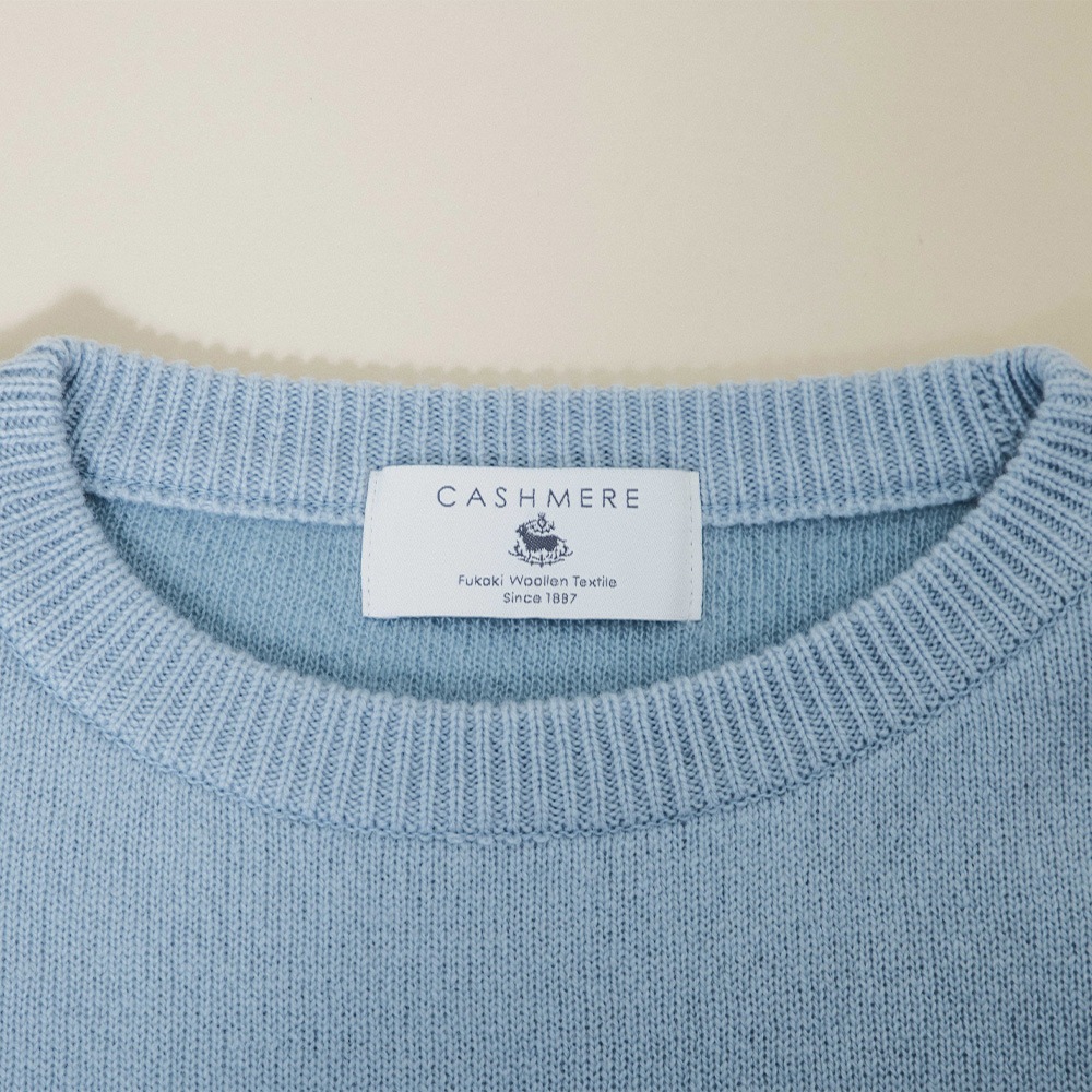 カシミヤ100％ Ｗフェイスクルーネック