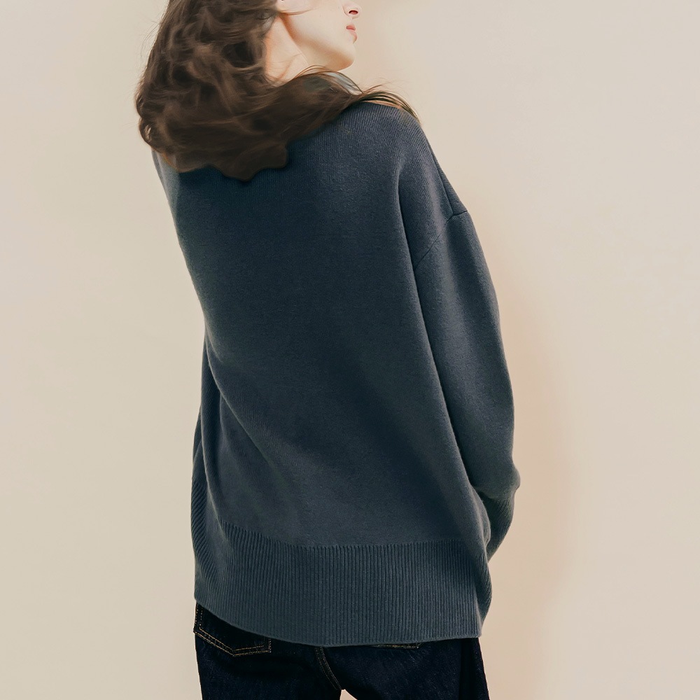 カシミヤ100％ Ｗフェイスクルーネック