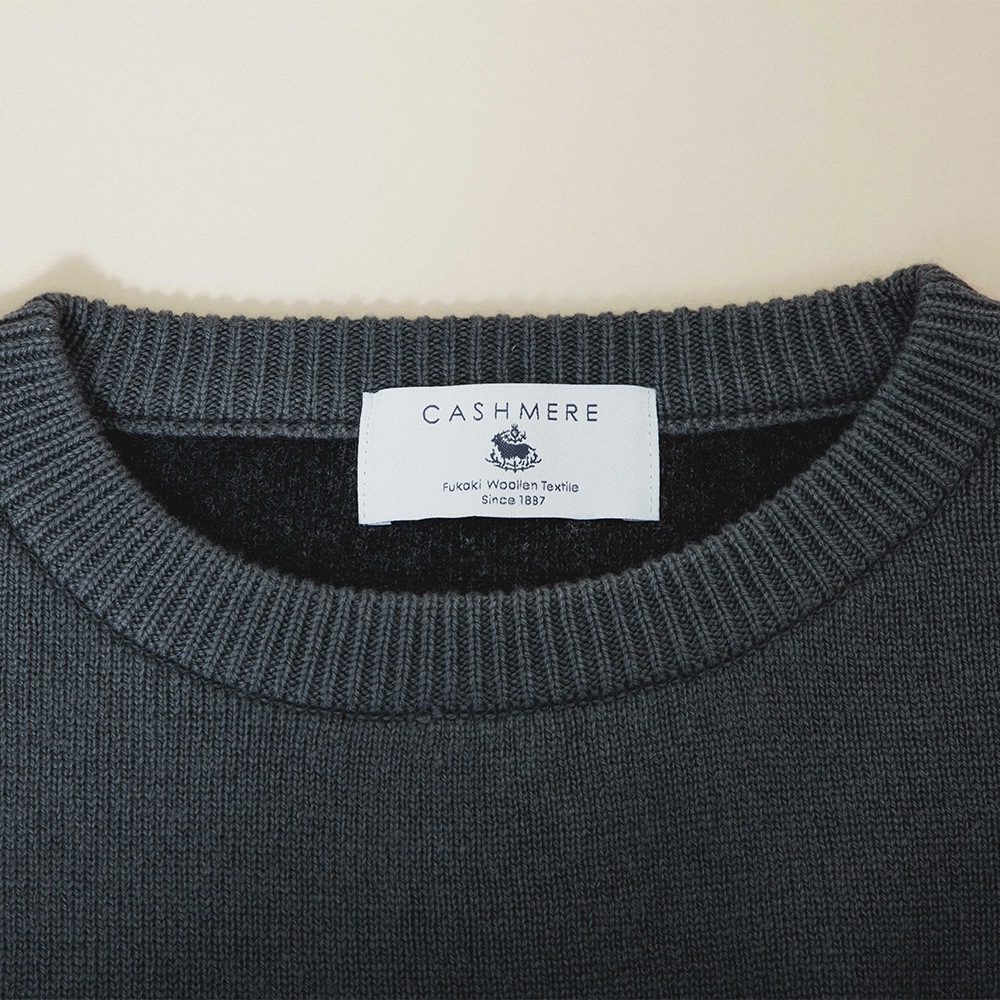 カシミヤ100％ Ｗフェイスクルーネック