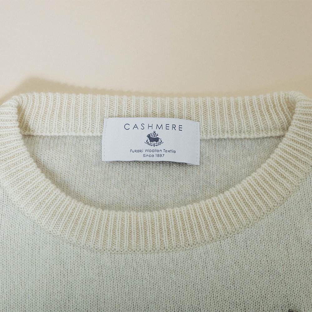 カシミヤ100％ Ｗフェイスクルーネック