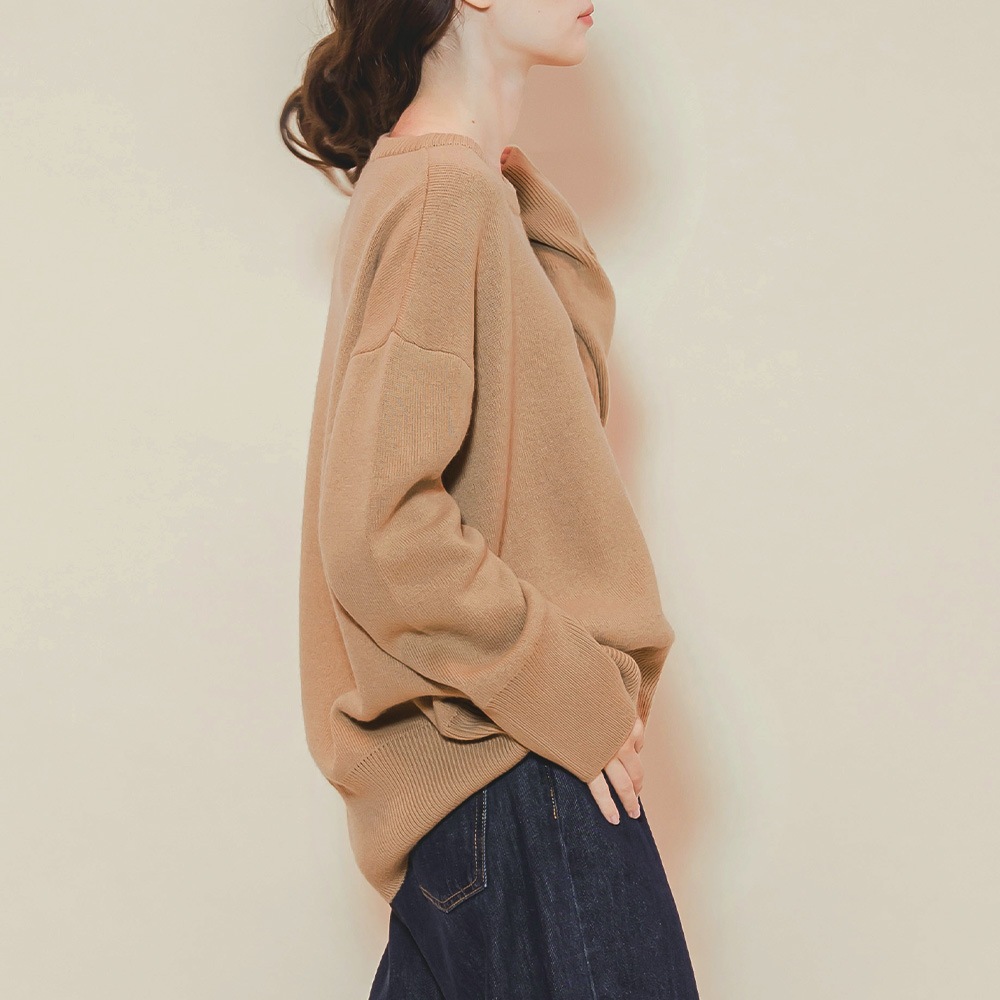 カシミヤ100％ Ｗフェイスクルーネック