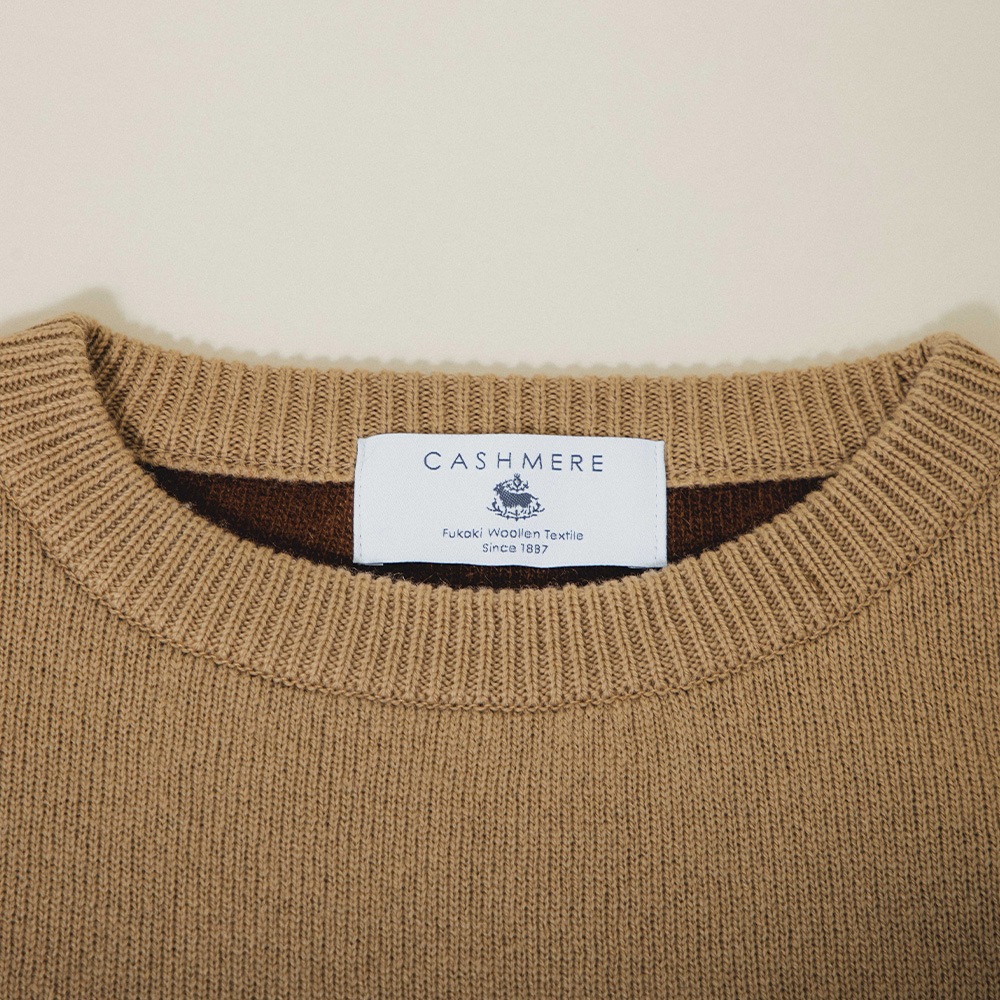 カシミヤ100％ Ｗフェイスクルーネック