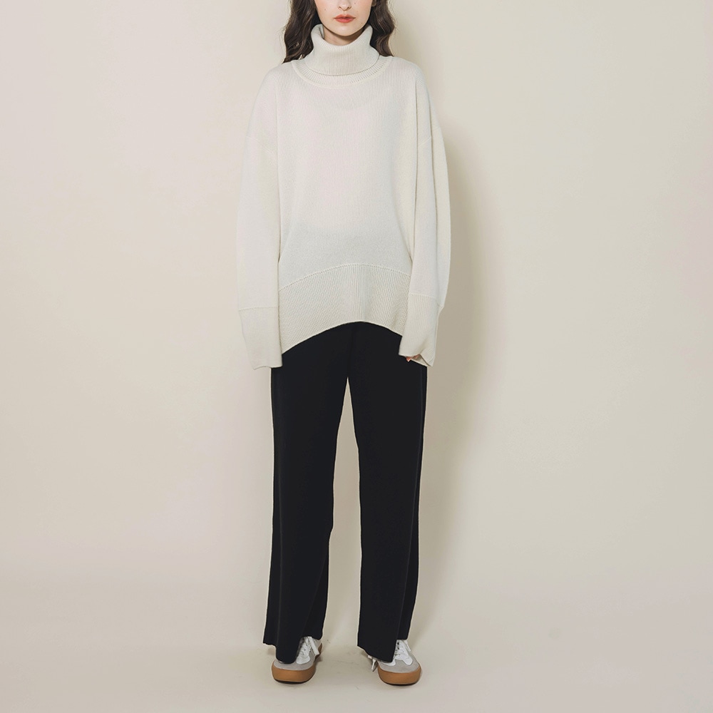 カシミヤ100％ Ｗフェイスオフタートルネック