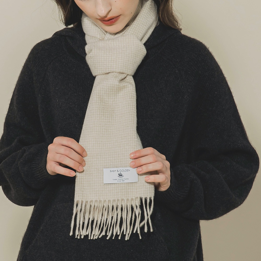 ベビー＆ゴールデン 千鳥・グレンチェックマフラー