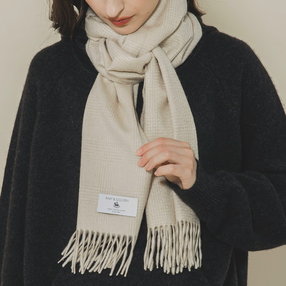 ベビー＆ゴールデン 千鳥・グレンチェックマフラー