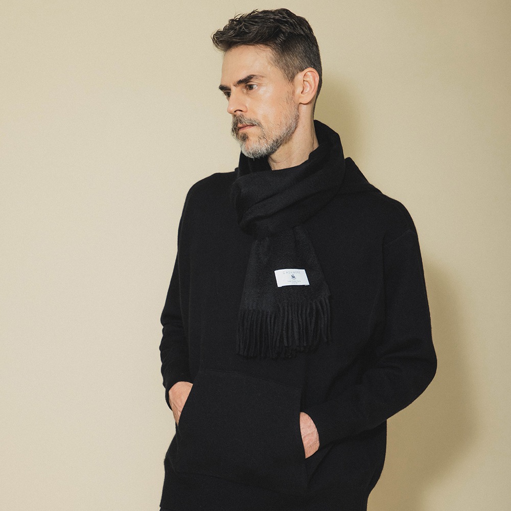 カシミヤ100％ ウェーブミニマフラー