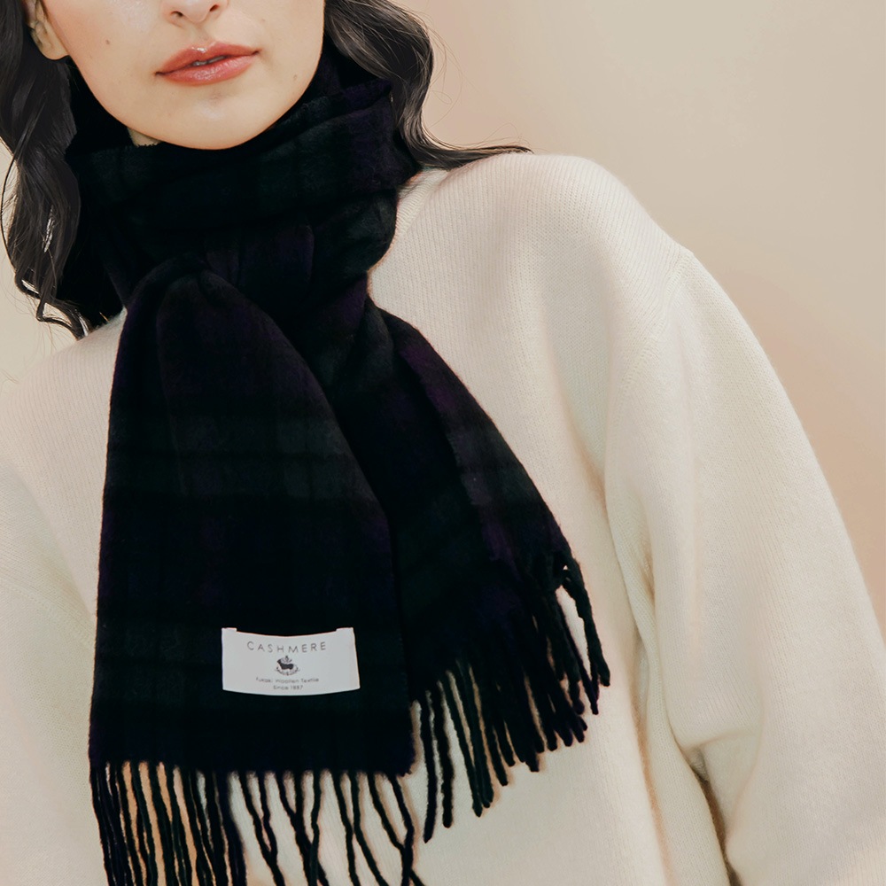 【新品タグ付き】ブラックレーベル　カシミア100% マフラー　CBチェック カシミヤ100％ チェックミニマフラー | Muffler | FUKAKINET