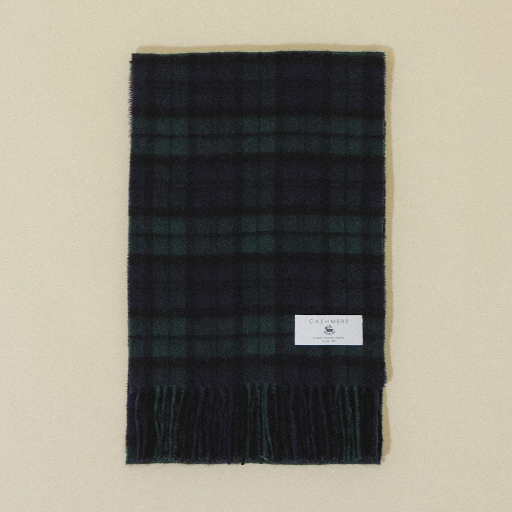 カシミヤ100％ チェックミニマフラー | Muffler | FUKAKINET