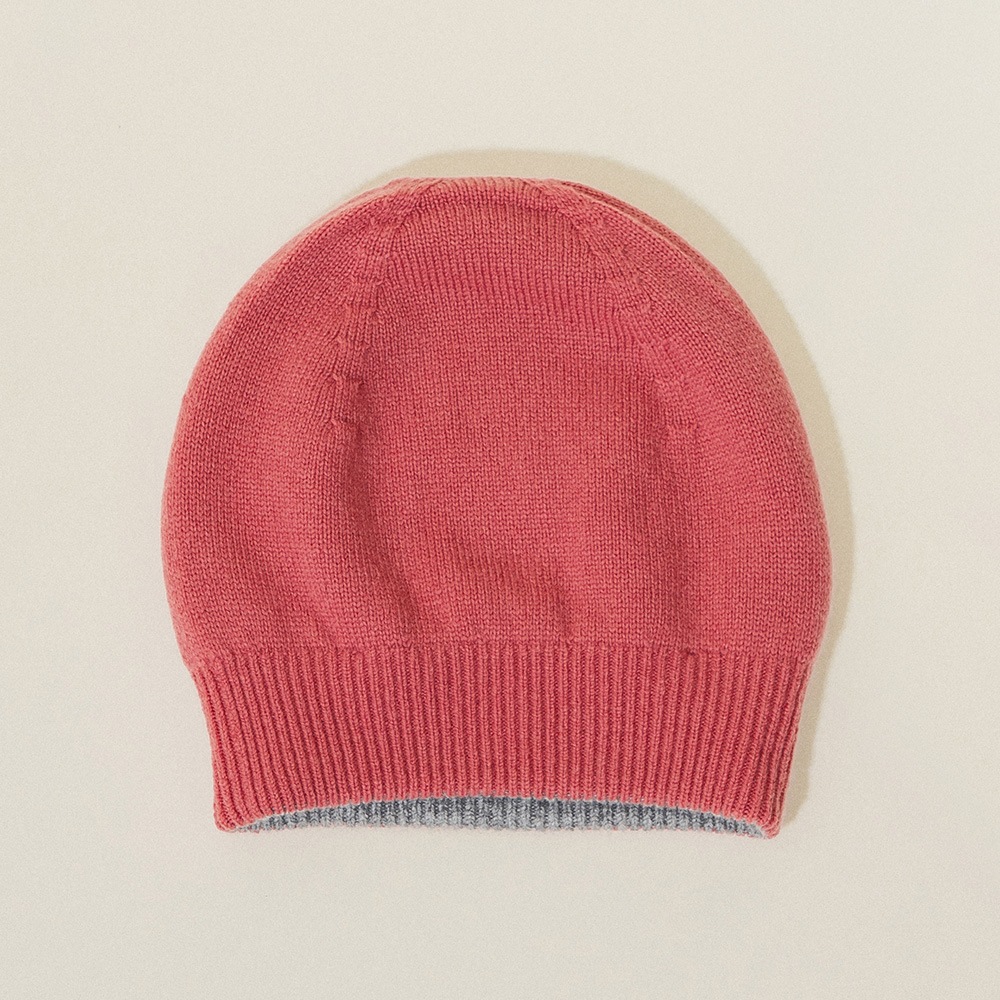 カシミヤ100％ リバーシブルニットキャップ