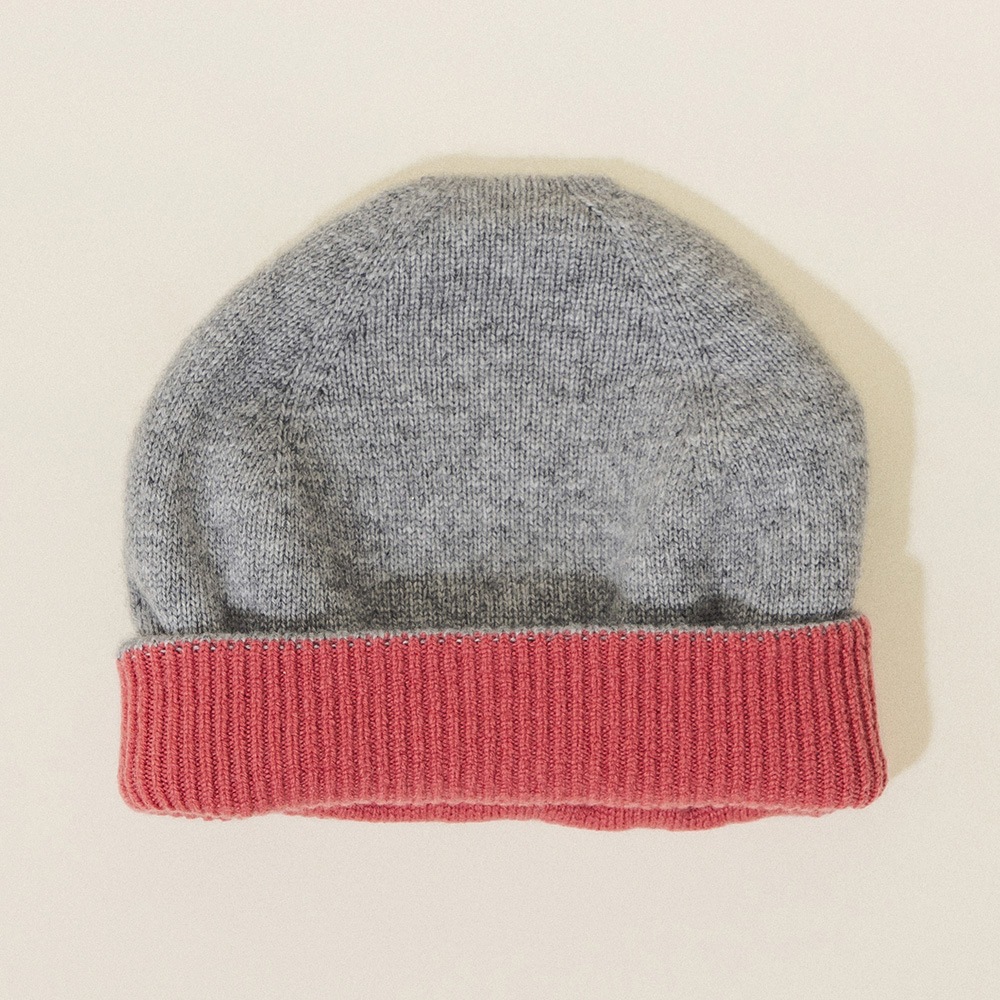 カシミヤ100％ リバーシブルニットキャップ