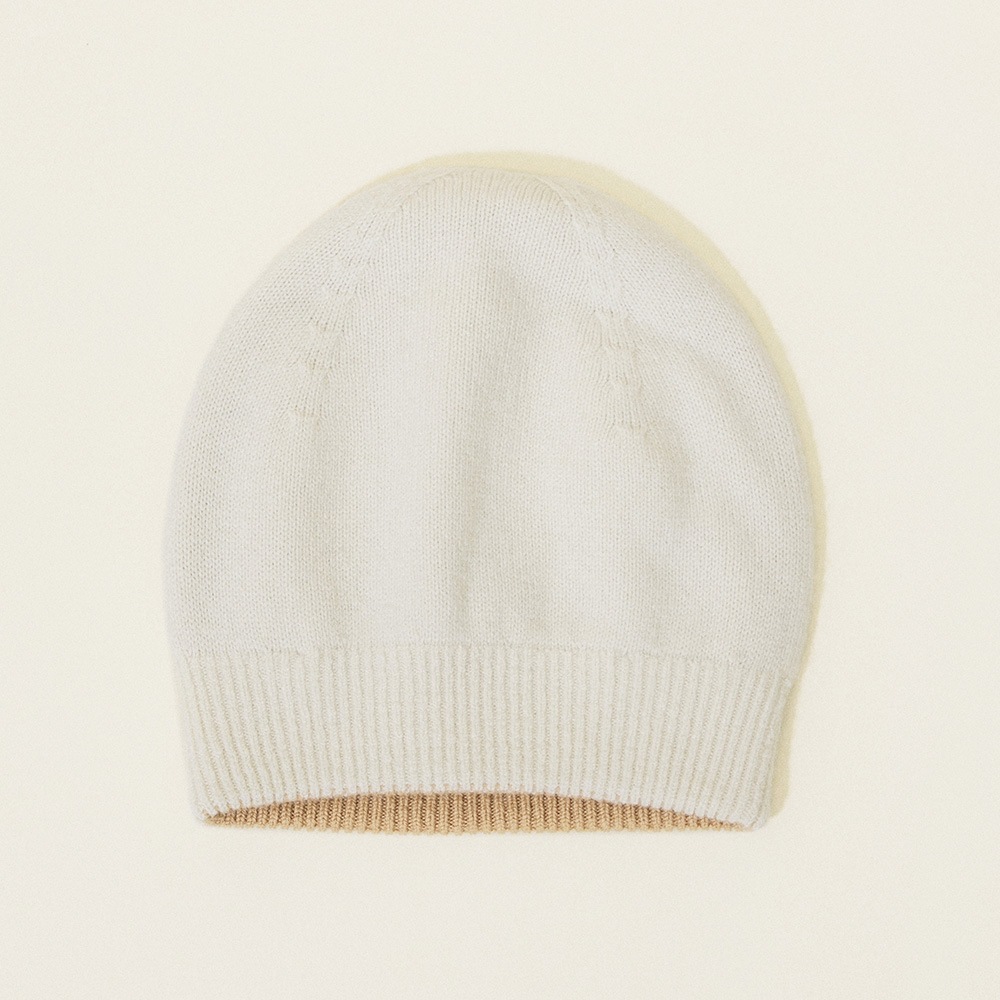 カシミヤ100％ リバーシブルニットキャップ