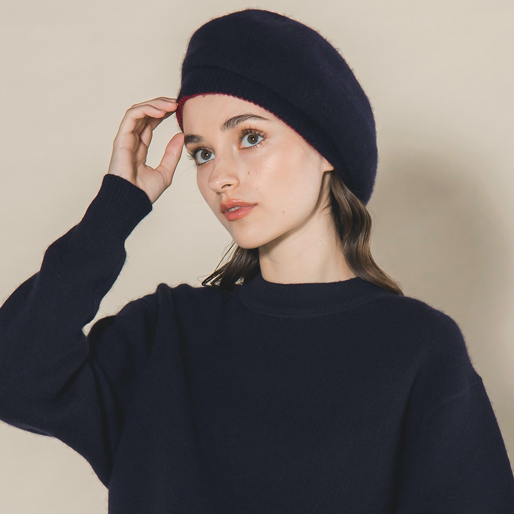 【AnSPINNEN】カシミア100%　ベレー帽 AnSPINNEN】カシミア100% ベレー帽 AnSPINNEN】カシミア100