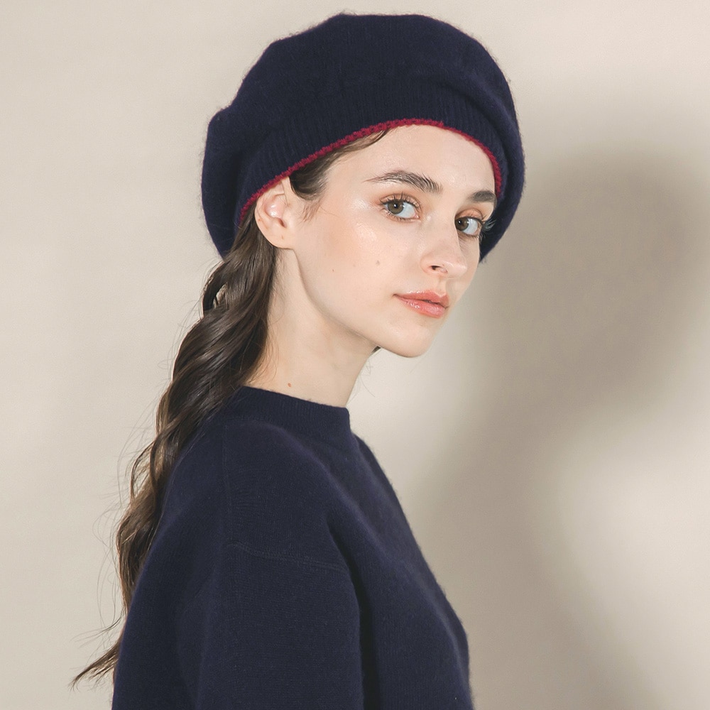 【AnSPINNEN】カシミア100%　ベレー帽 AnSPINNEN】カシミア100% ベレー帽 AnSPINNEN】カシミア100